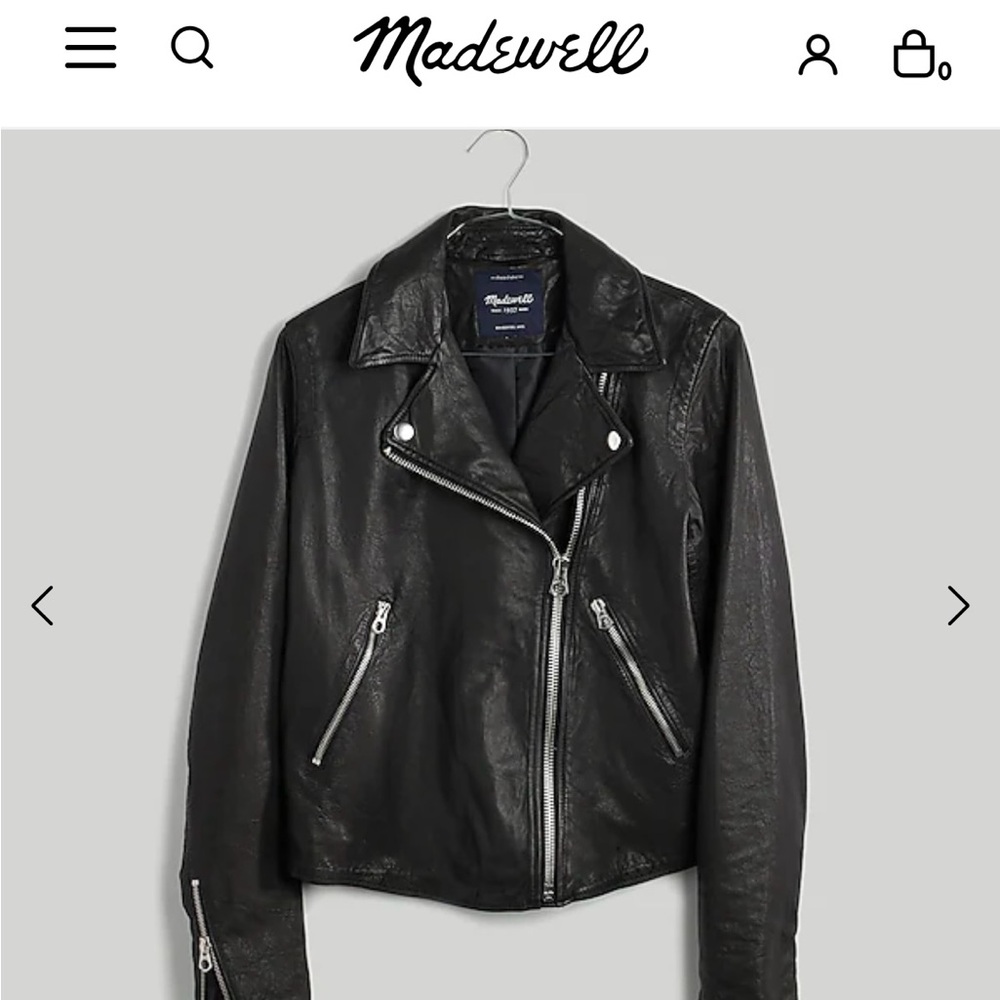 Madewell Washed Leather Motorcycle Jacket - XS